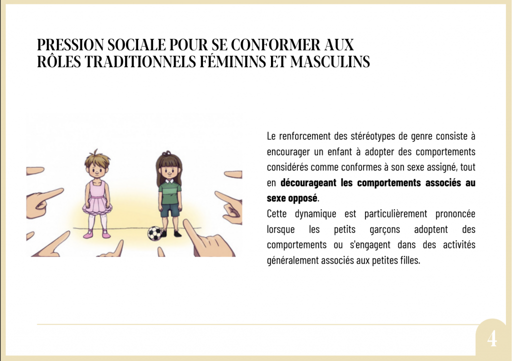pression sociale pour se conformer aux rôles traditionnels féminins et masculins